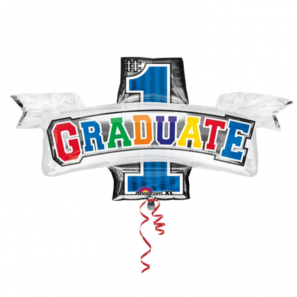 Graduation Balloon Foil Helium fill 'Number 1' Graduate' Balloon